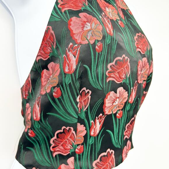 Superdown Revolve Womens Summer Floral Halter Neck Helen Open Back Top Size S - Picture 4 of 8